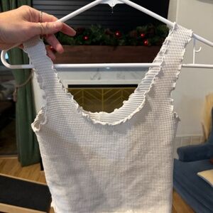 White Ribbed Crop top